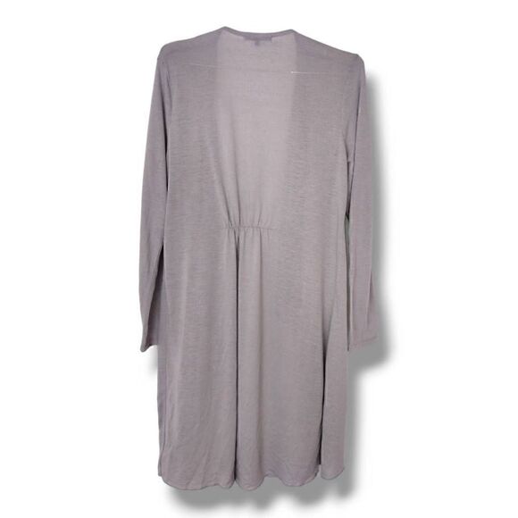 Retro-ology Womens Cardigan Sz Large Grey Long Open Front Asymmetrical Lightweig - Picture 11 of 11